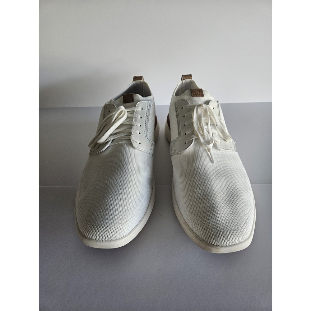 Wolf & Shepherd SwiftKnit Derby White Knit Leather Trim Comfort Sneakers Men 13